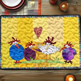 Gesteppte Tischsets – Huhn