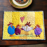 Gesteppte Tischsets – mit Huhn