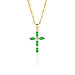 Smaragd-Kreuz-Halskette in Gold