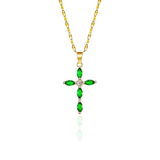 Smaragd-Kreuz-Halskette in Gold