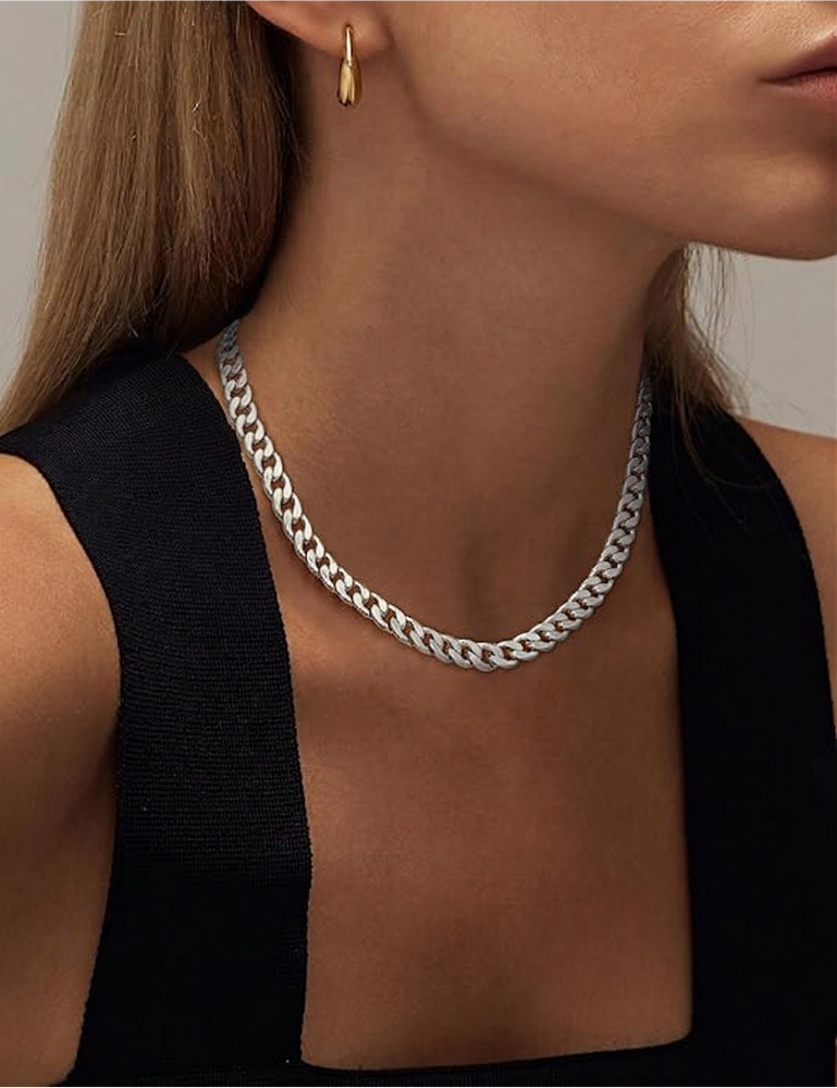 Kubanische Gliederkette mit großen Gliedern in Gold, Ansicht 10