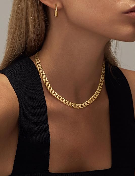 Kubanische Gliederkette mit großen Gliedern in Gold, Ansicht 6