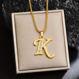 Initialen-Halskette mit Kristall in Gold, Ansicht 11