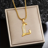 Initialen-Halskette mit Kristall in Gold, Ansicht 12