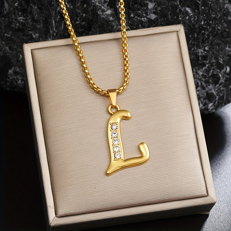 Initialen-Halskette mit Kristall in Gold, Ansicht 12
