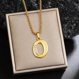 Initialen-Halskette mit Kristall in Gold, Ansicht 15