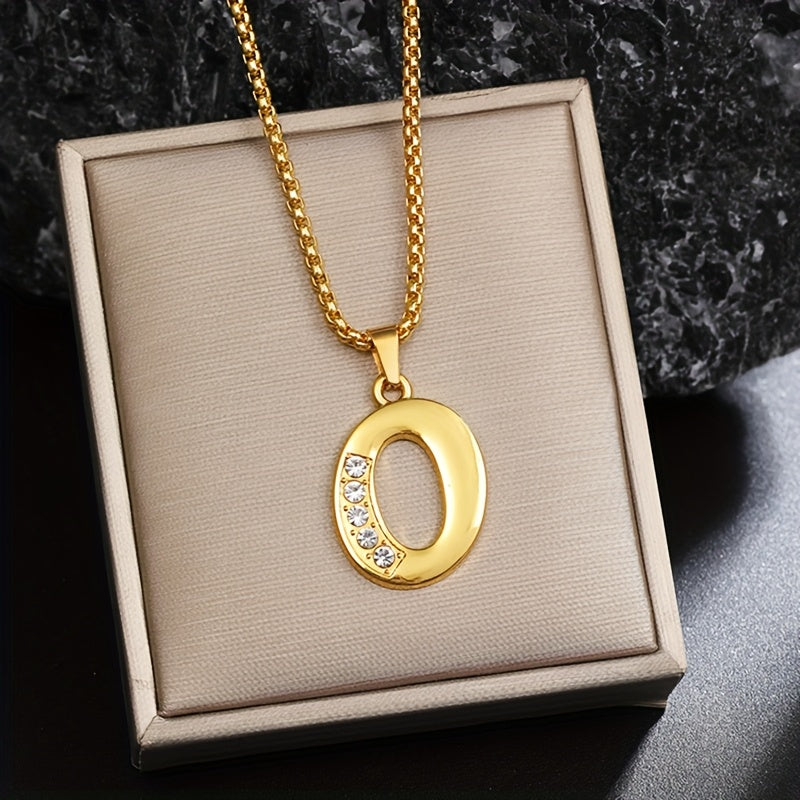 Initialen-Halskette mit Kristall in Gold, Ansicht 15