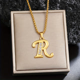 Initialen-Halskette mit Kristall in Gold, Ansicht 18