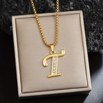 Initialen-Halskette mit Kristall in Gold, Ansicht 20