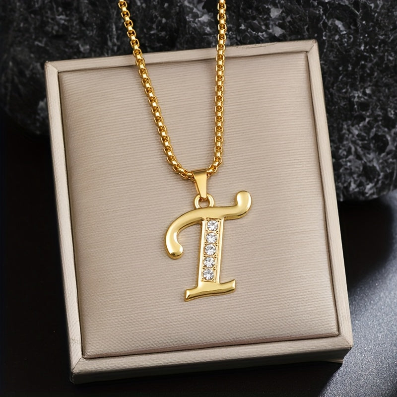 Initialen-Halskette mit Kristall in Gold, Ansicht 20