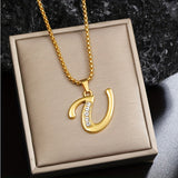 Initialen-Halskette mit Kristall in Gold, Ansicht 21