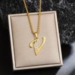 Initialen-Halskette mit Kristall in Gold, Ansicht 22