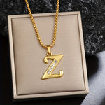 Initialen-Halskette mit Kristall in Gold, Ansicht 26