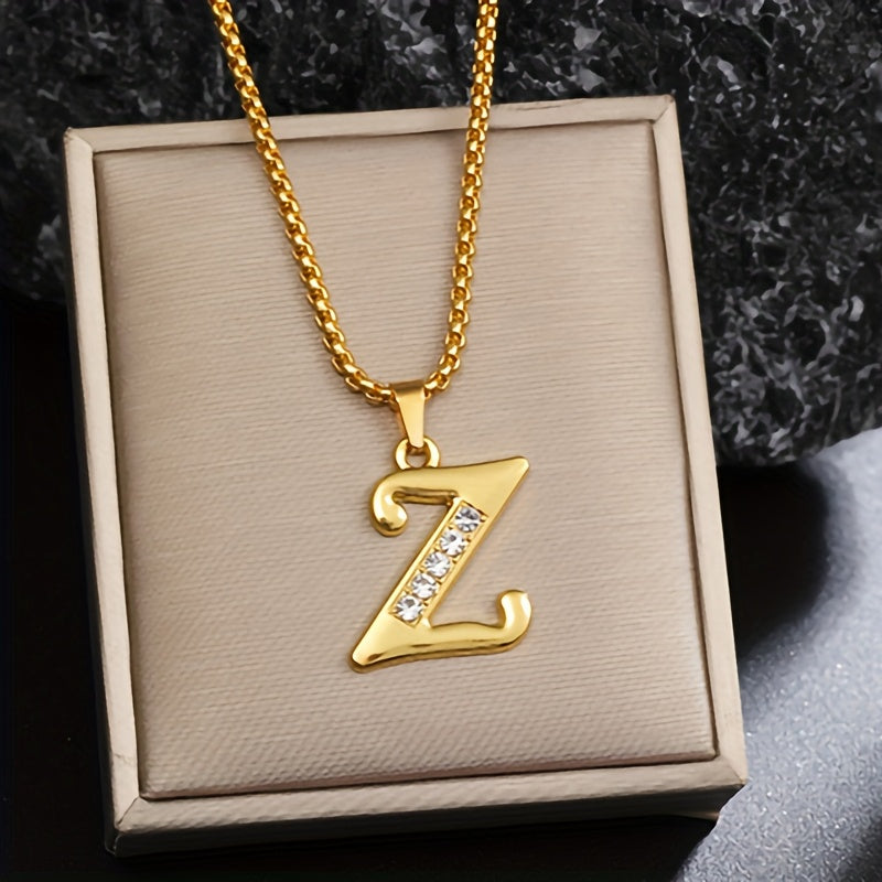 Initialen-Halskette mit Kristall in Gold, Ansicht 26