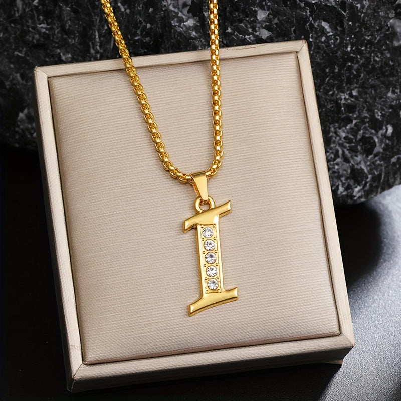 Initialen-Halskette mit Kristall in Gold, Ansicht 9