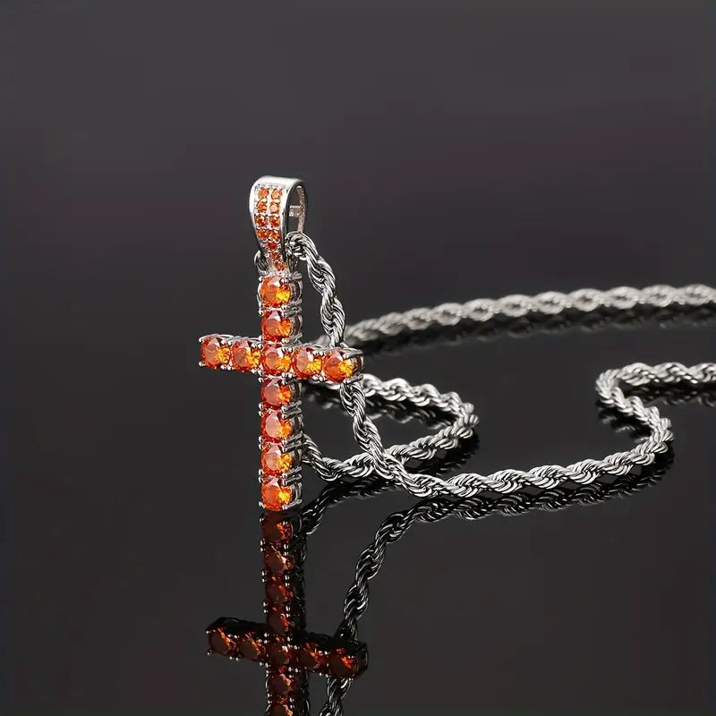 Halskette mit Kreuz in Gold, Ansicht 4