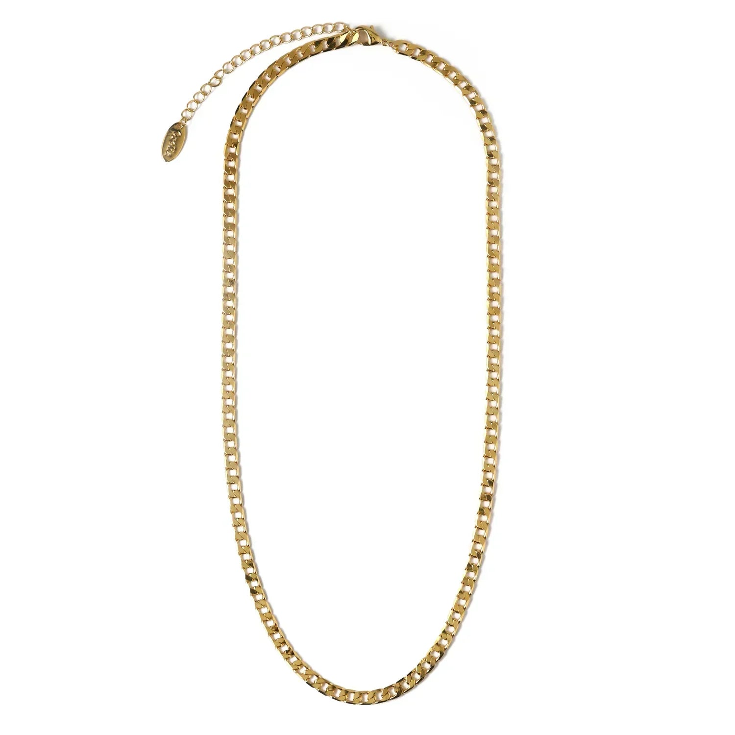Halskette mit flachen Gliedern in Gold, Ansicht 2