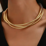 Dreilagige Halskette in Gold