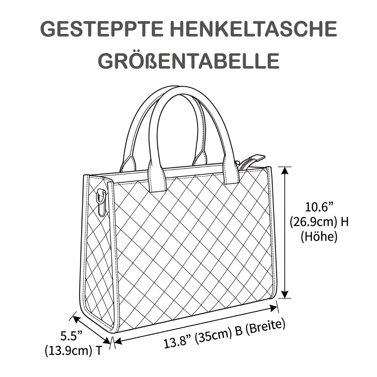 Stepptasche Weiße Magnolien – gesteppte Henkeltasche für Damen