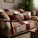 Gesteppter Sofabezug – im rustikalen Patchwork-Stil