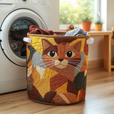Gesteppter Wäschekorb – Gemütliche Katze