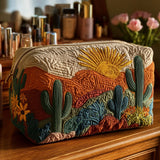 Gesteppte Kosmetiktasche mit Wüstenflora