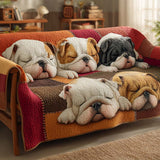 Gesteppter Sofabezug – mit Bulldogge