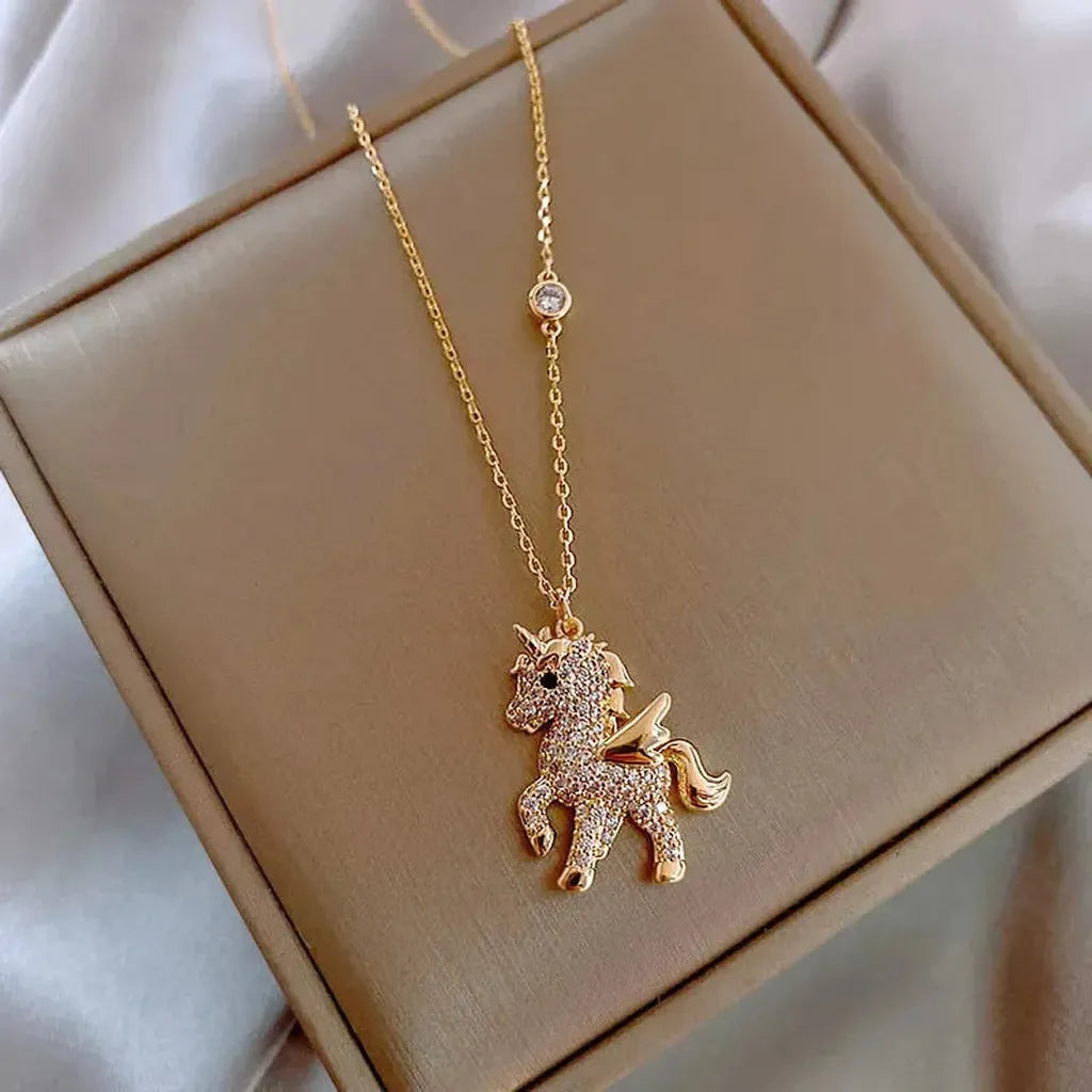 Elegante Einhorn-Halskette