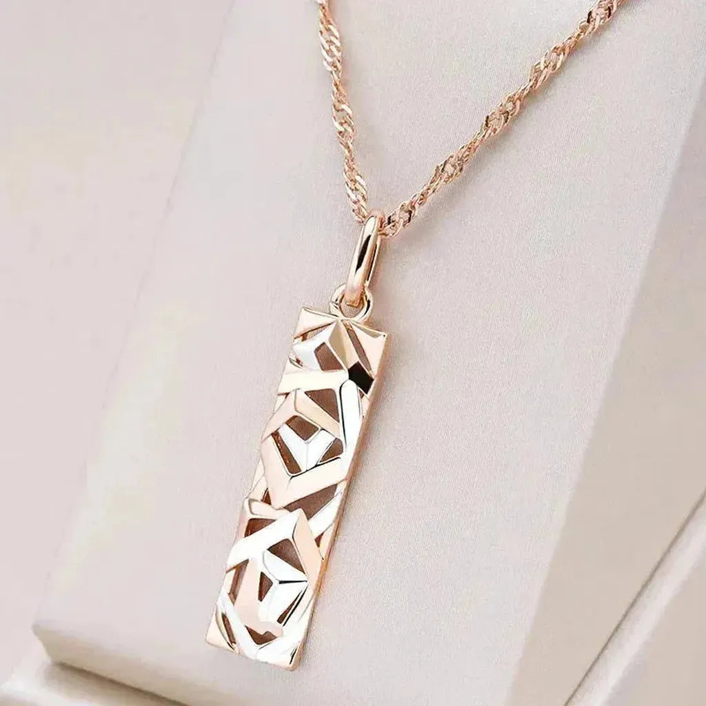 Elegante Halskette in Weißgold und Gold