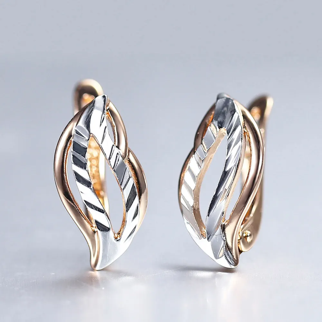 Elegante Ohrringe in Gold und Weißgold