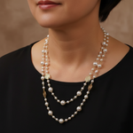 Elegante goldene Halskette mit kleiner Perle – Ansicht 2