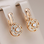 Elegante runde Ohrringe in Gold mit Zirkonia