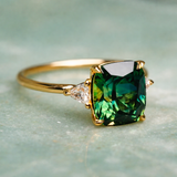 Eleganter quadratischer Ring mit Smaragd – Ansicht 3