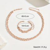 Elegantes Zopfketten-Set mit Steinen – Ansicht 4