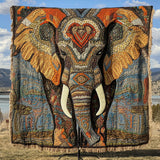 Gewebte Decke – Safari-Elefant