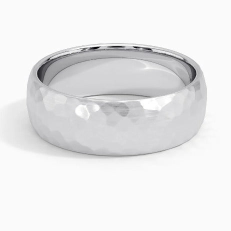 Ring Elric mit strukturiertem Kern in Weißgold
