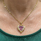 Herzkette „Engelsumarmung“ in Rosa in Gold