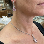 Schmuckset Rosalith mit Drehung in Weißgold