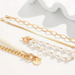 Armband-Set mit Schlange, Perlen und Gliedern in Gold, Ansicht 2