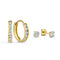 Ohrring-Set „Dara“ mit Steinen in Gold, Ansicht 2