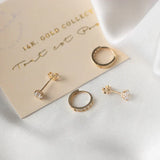 Ohrring-Set „Dara“ mit Steinen in Gold, Ansicht 5