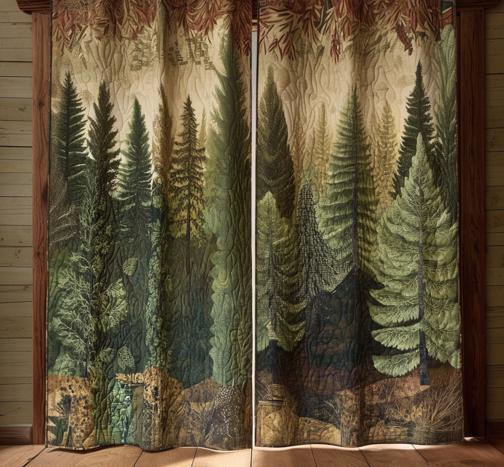 Gesteppte Vorhänge – Wald