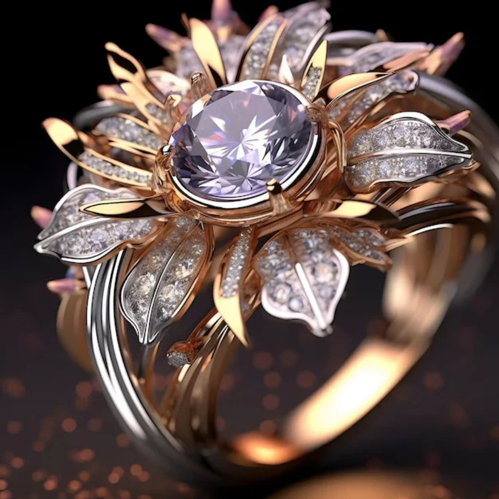 Exotischer Ring in Violett