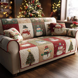 Gesteppter Sofabezug – im rustikalen Patchwork-Stil