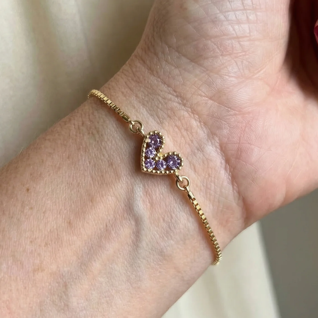 Armband „Flieder Liebe“ in Gold – Ansicht 2