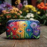 Gesteppte Kosmetiktasche mit Retro-Wald