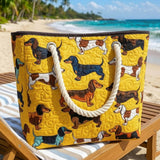 Handgefertigte Strandtasche – Dackel