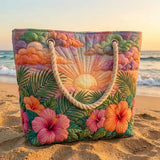 Handgefertigte Strandtasche – Tropischer Morgen