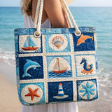 Handgefertigte Strandtasche – Meeresbewohner
