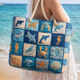 Handgefertigte Strandtasche – Leben im Meer